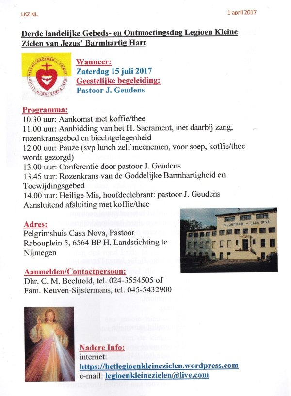 Gebedsdag 15 juli 2017